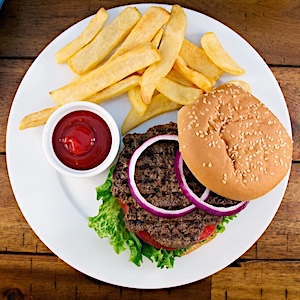 Hamburger and Fries